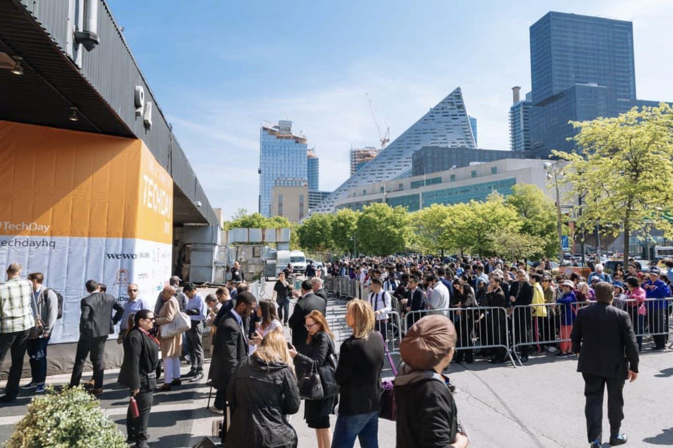 Crowds lined up outside TechDay