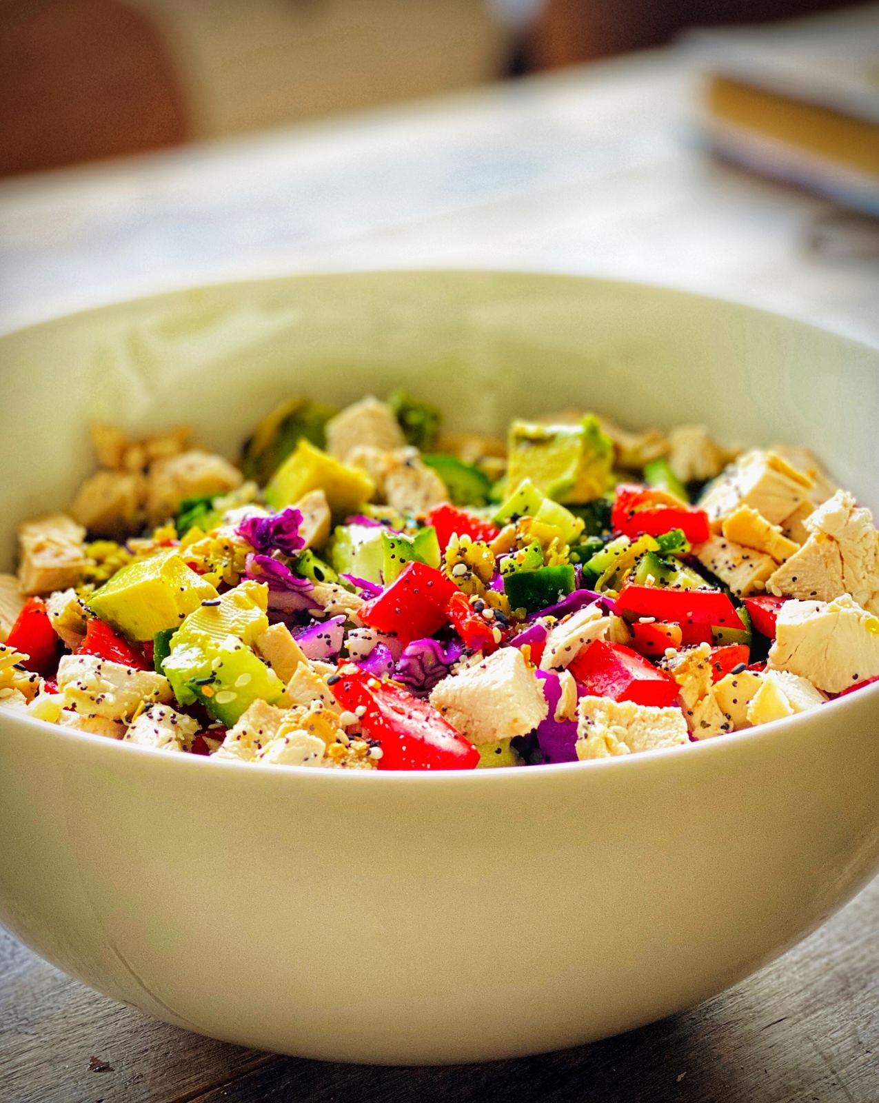 A big bowl of chopped salad